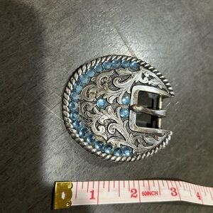 Ariat 2008 Limited Edition Silver-Tone Western Buckle w/ Light Blue Rhinestone